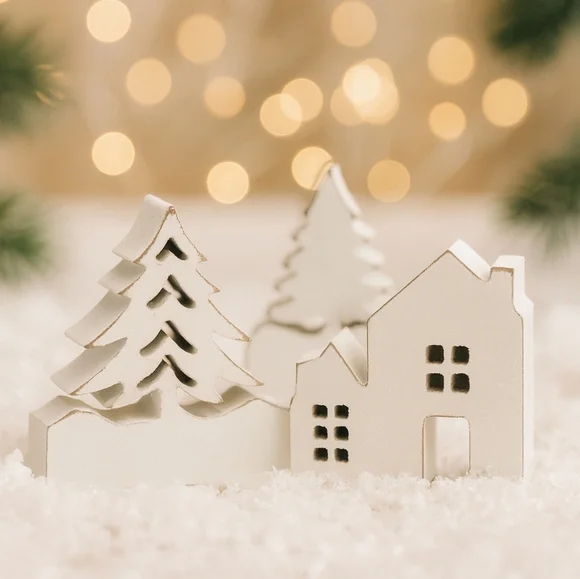 White Wooden Holiday Decor Set - Picture 1 of 3